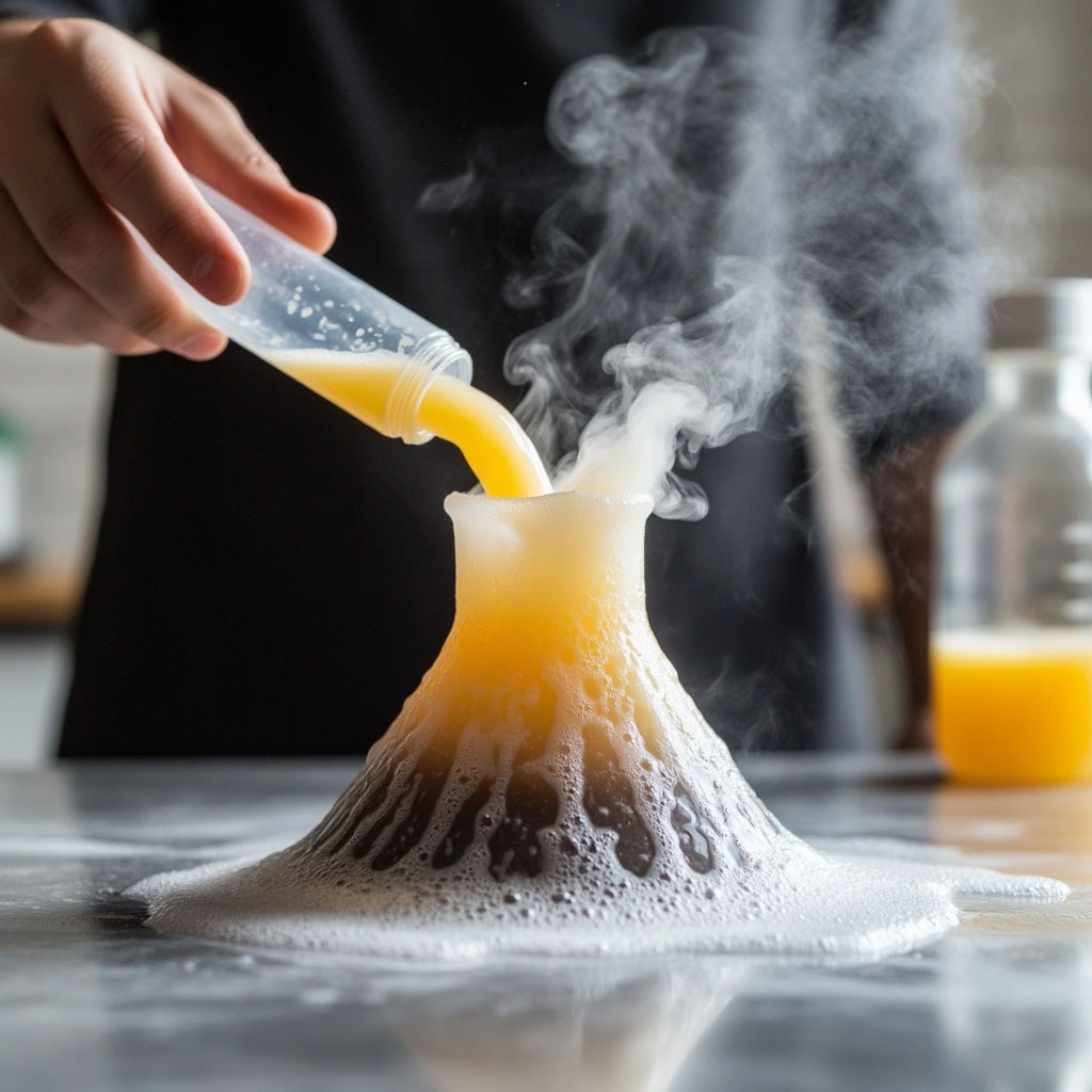 Как сделать вулкан из соды и уксуса?