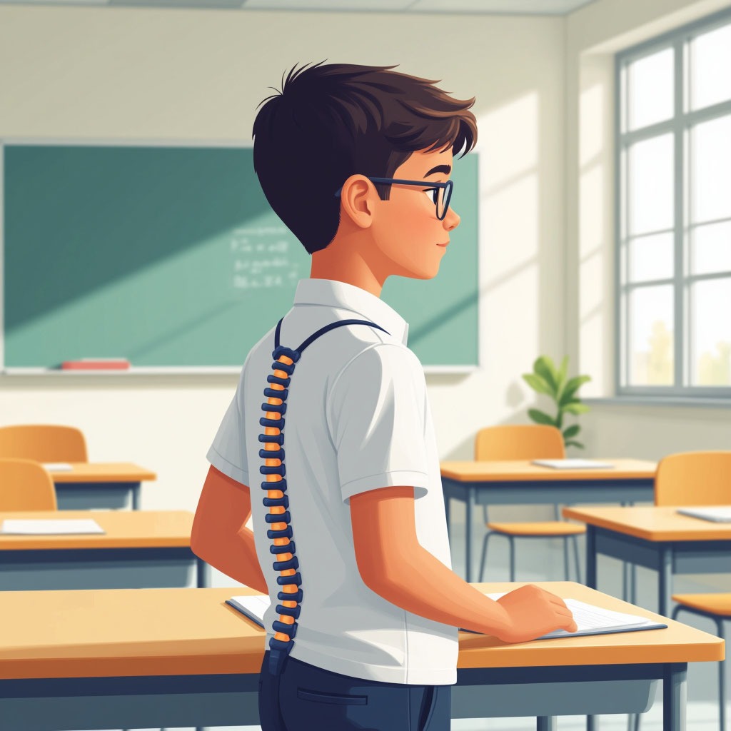 Как правильно сидеть за партой: профилактика сколиоза