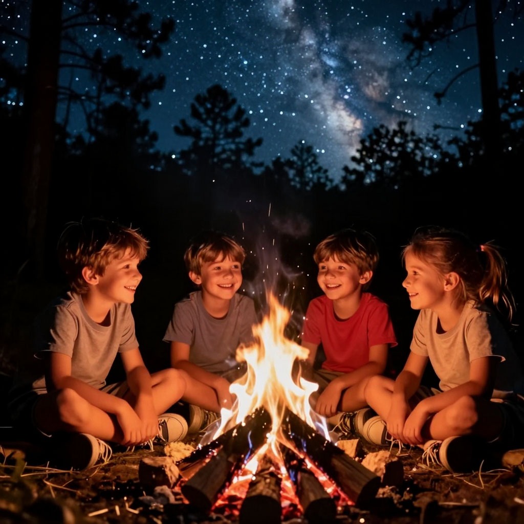 Дети у костра